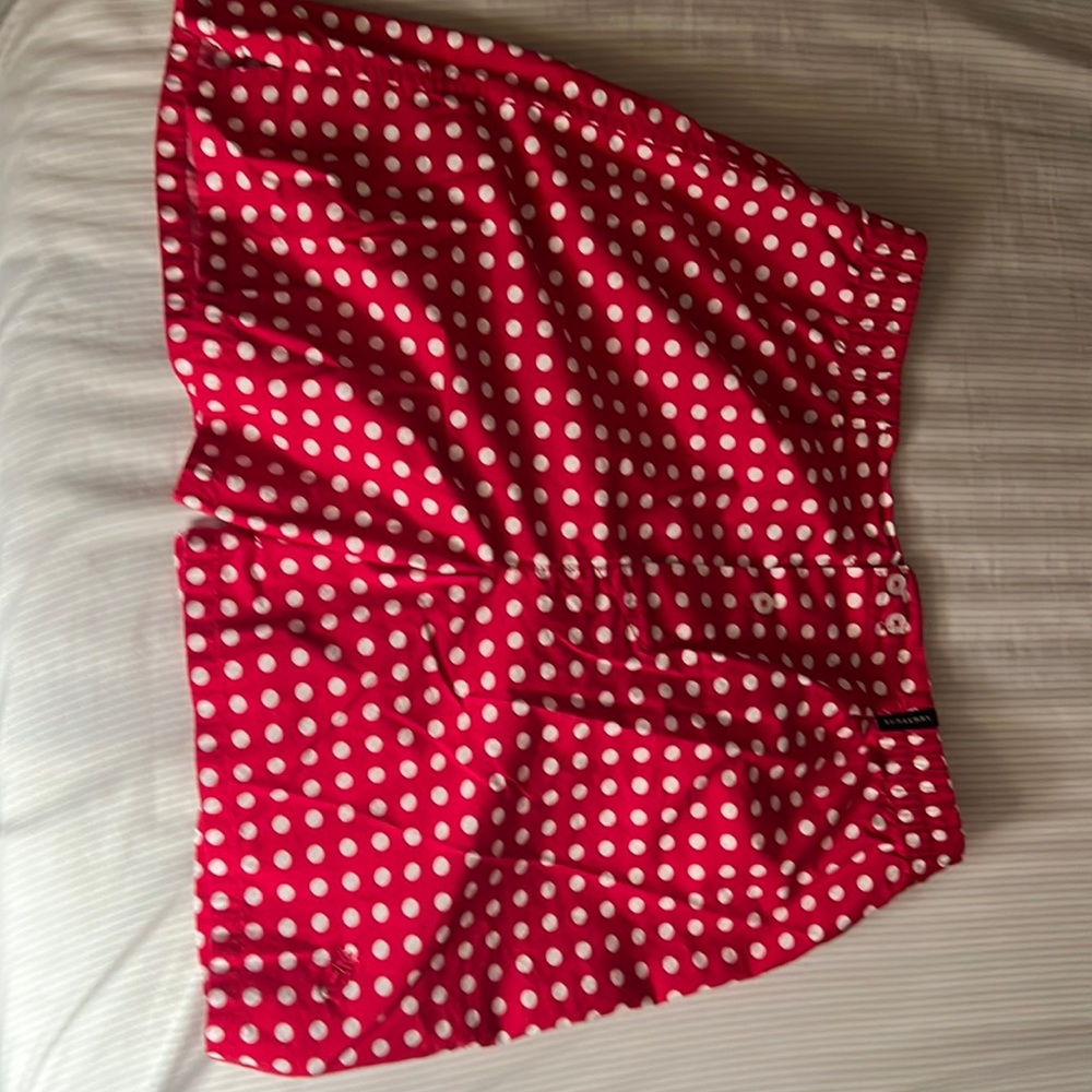 Burberry men’s red boxers with white polkadots, 100% cotton, size medium